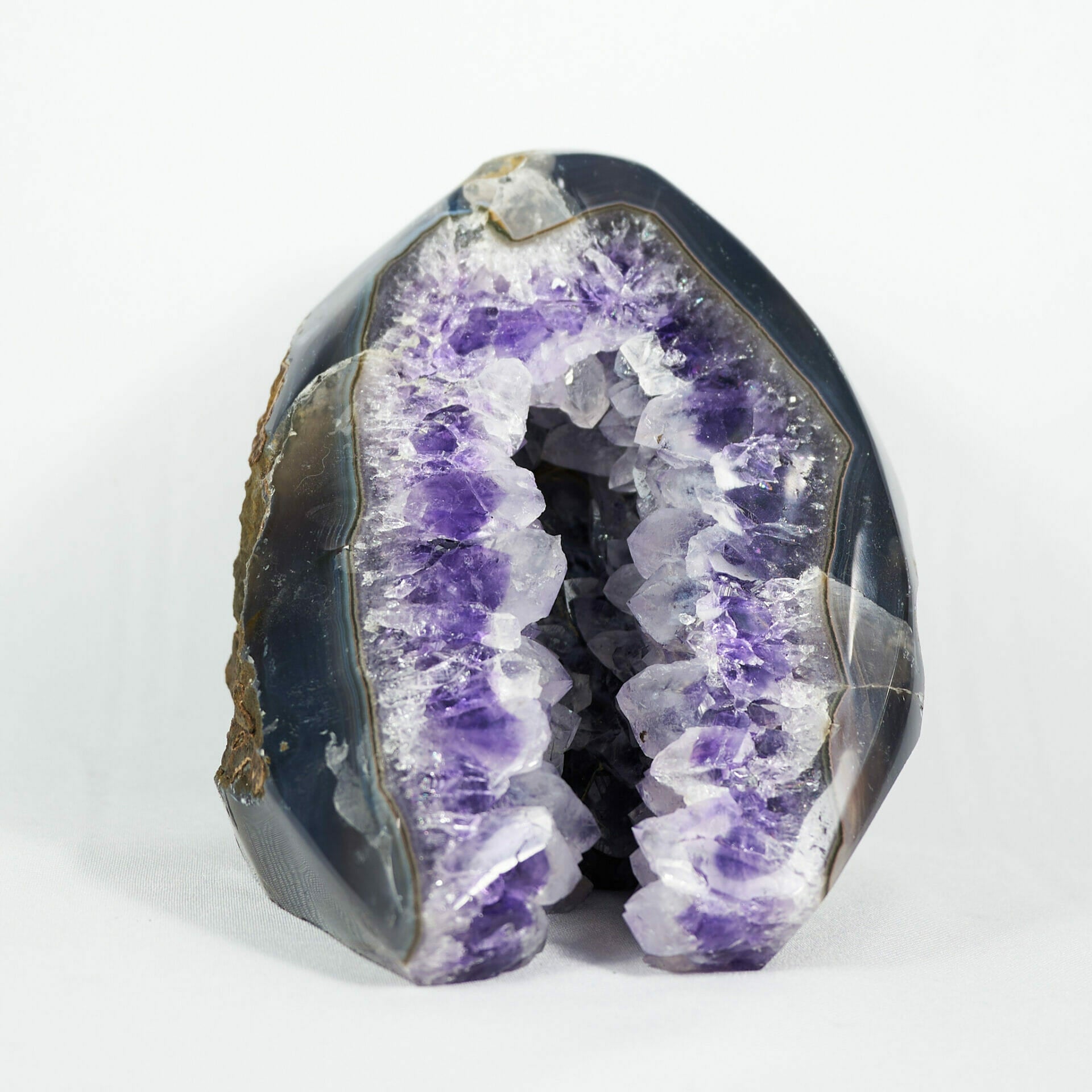 Gorgeous amethyst geode base cluster with high contrast color front 1