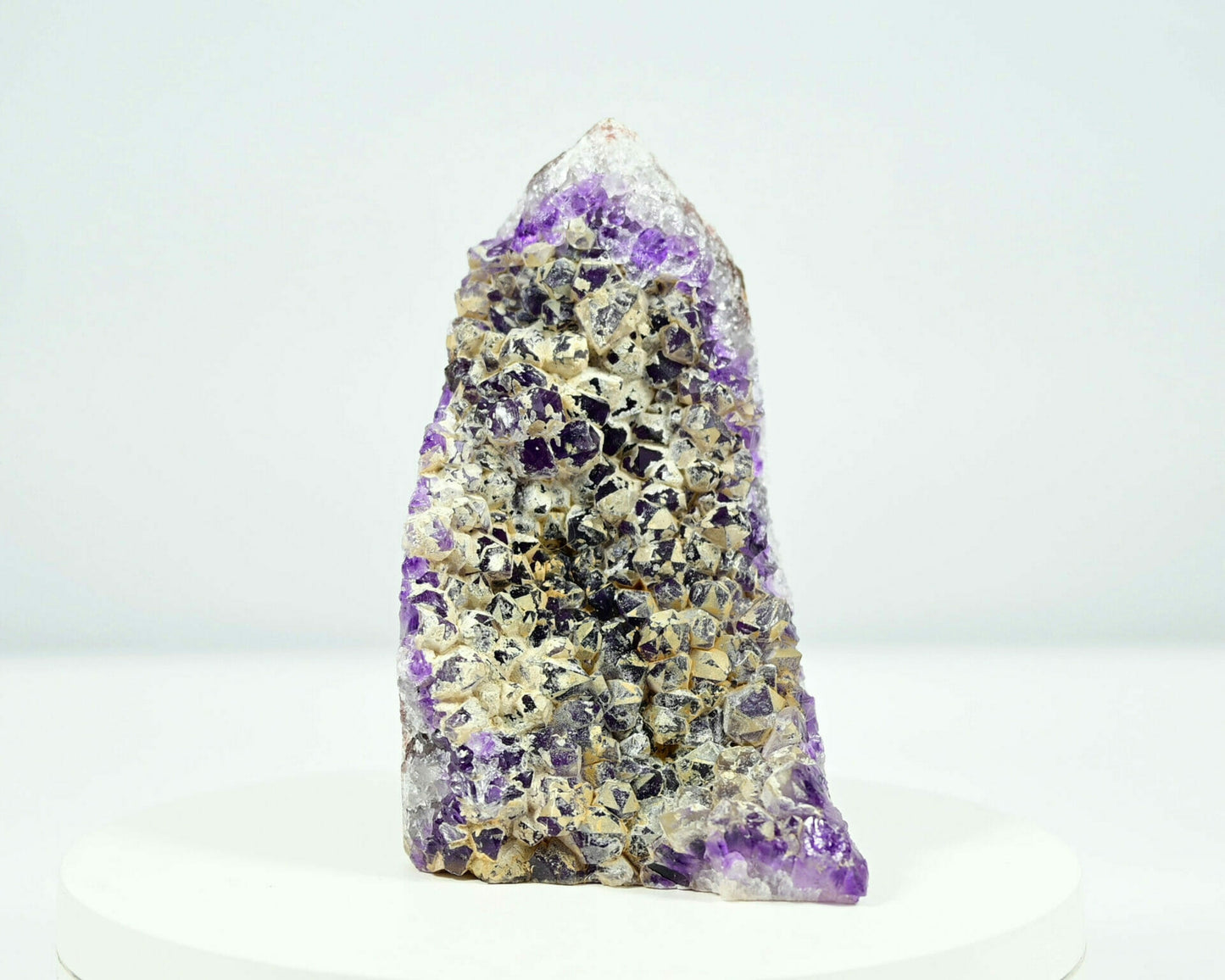 Unusal rare Amethyst covered with yellow second generation crystals