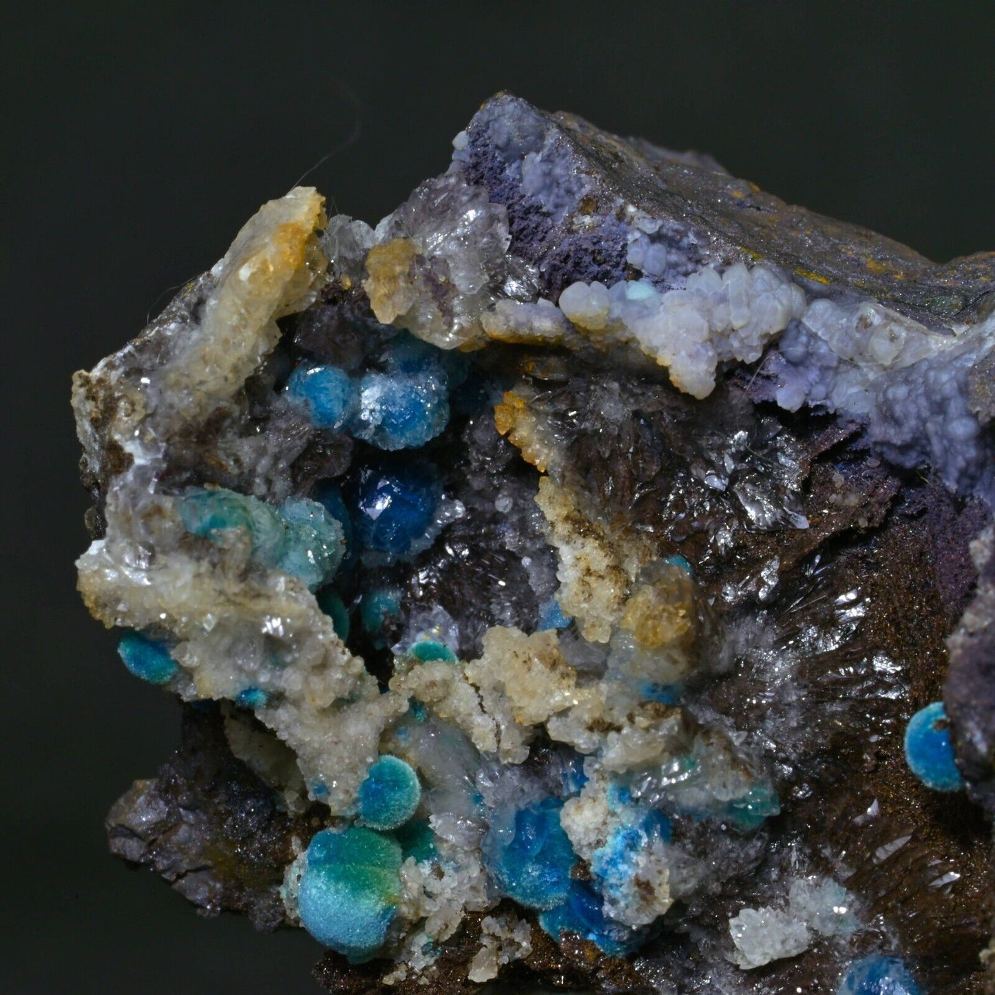 Super complete 3 colors Shattuckite w multiple geodes from Mesopotamia Namibia