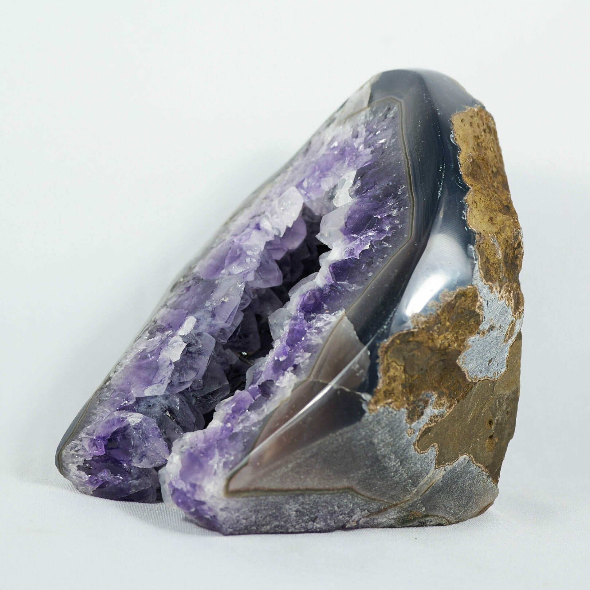 Gorgeous amethyst geode base cluster with high contrast color side 2