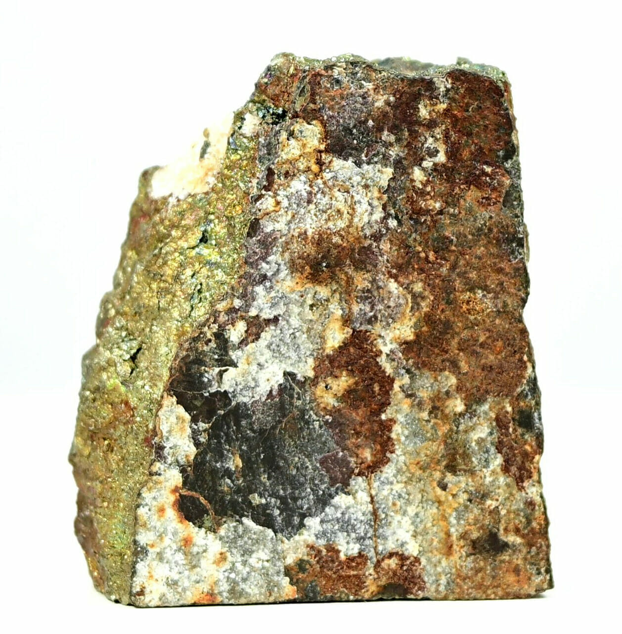 Beautiful chalcopyrite symbiosis with pyrite square specimen back