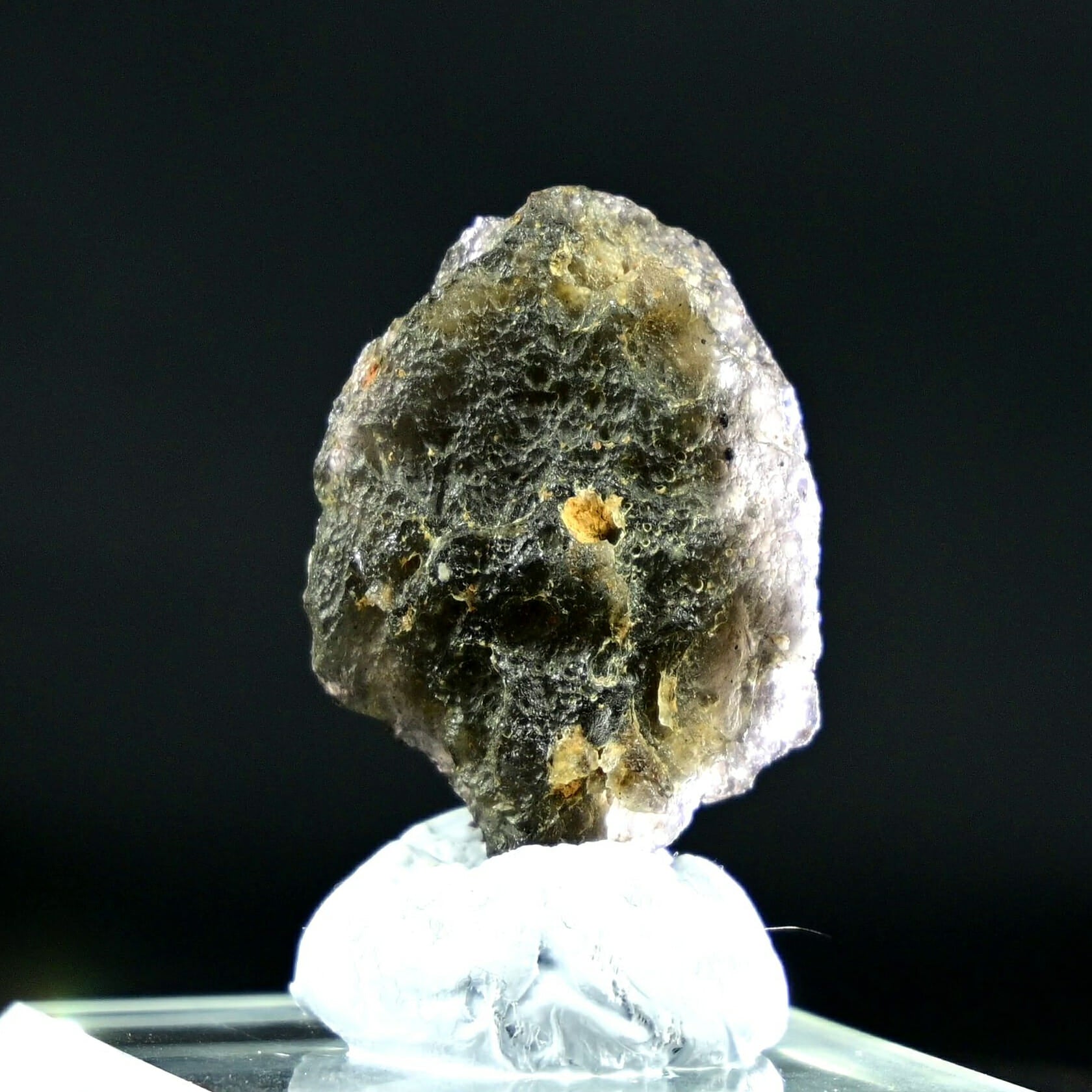Top Grade Cintamani Stone with Cert from Top Lab！Arizona Tektite / Saffordite / Glass Meteorite #product 3 back with light