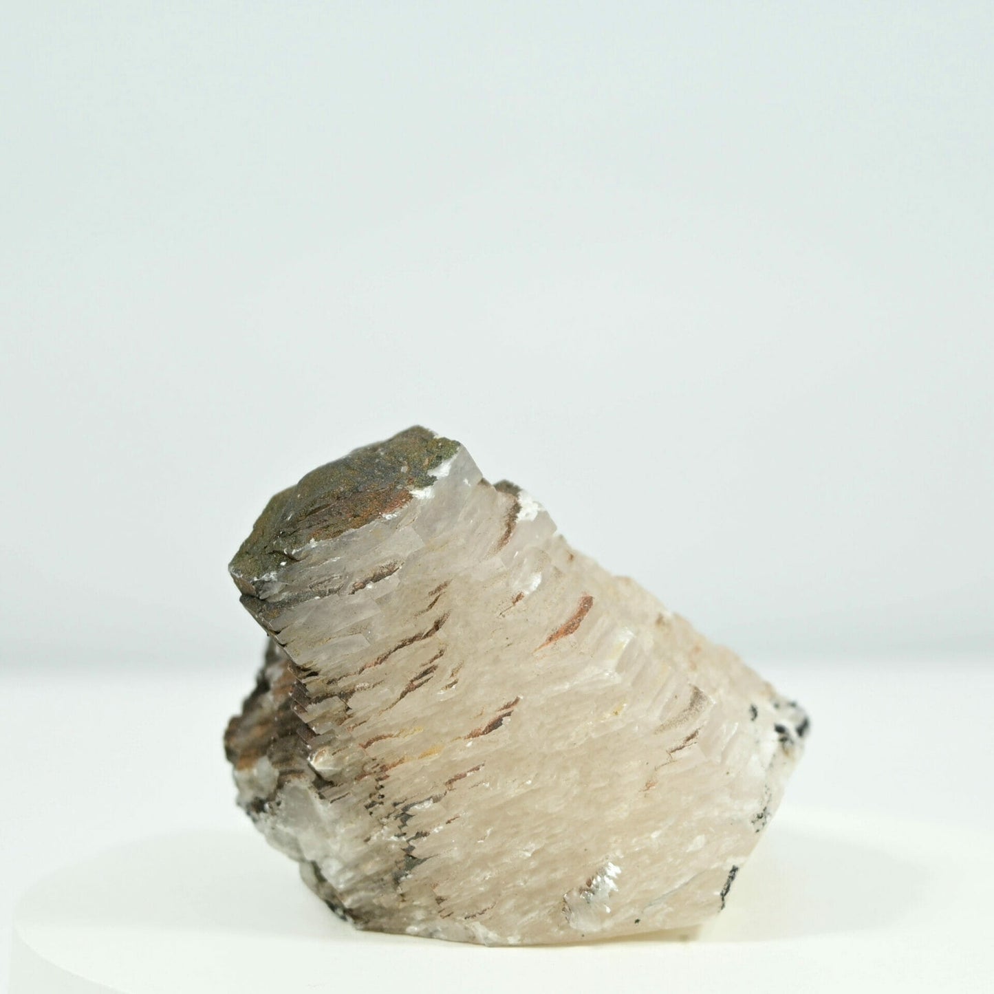 Rare Step calcite thousand Layers calcite covered with tiny Pyrites side