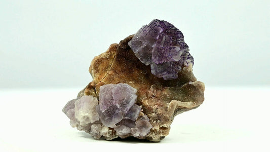 No damage 3 formations purple frame fluorites with druzy sugar base pretty rare GuiZhou front