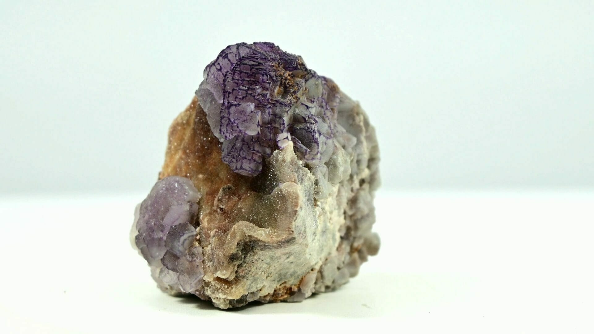 No damage 3 formations purple frame fluorites with druzy sugar base pretty rare GuiZhou side 2