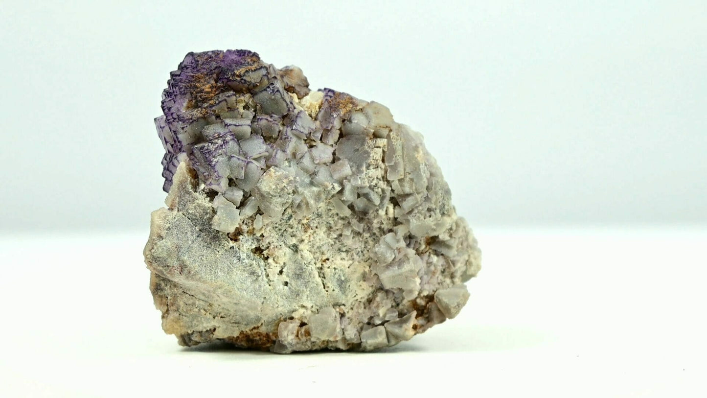 No damage 3 formations purple frame fluorites with druzy sugar base pretty rare GuiZhou back