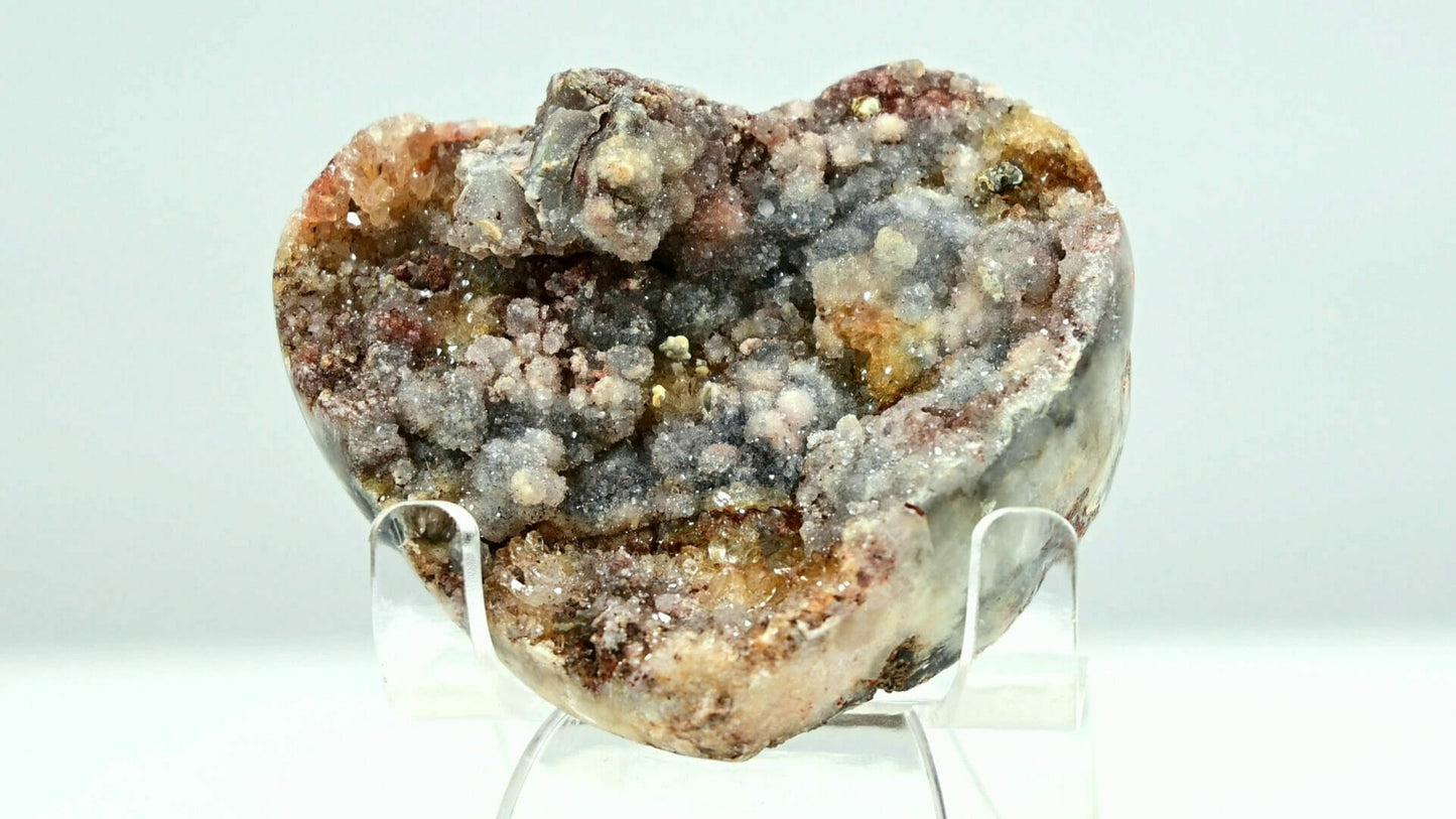 Sparkly druzy sugar super bling heart with multiple colors, rare find. front