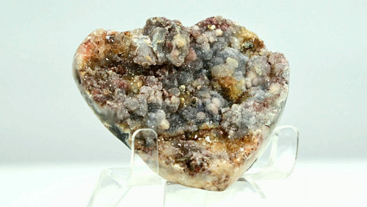 Sparkly druzy sugar super bling heart with multiple colors, rare find. side